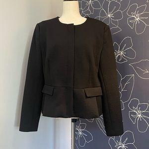 Carmen Marc Valvo Black Suit Blazer Jacket Zip, Women’s Size 14